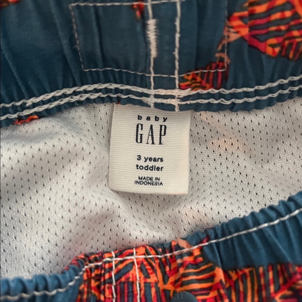 GAP Blue and Orange Swim Shorts with Dinosaur print - 3T - Picture 4 of 4